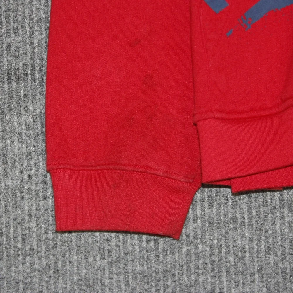 VTG AND1 Kids Red Zip Up Hoodie‎ Basketball Size XL 18 20 Y2K Streetwear Flawed